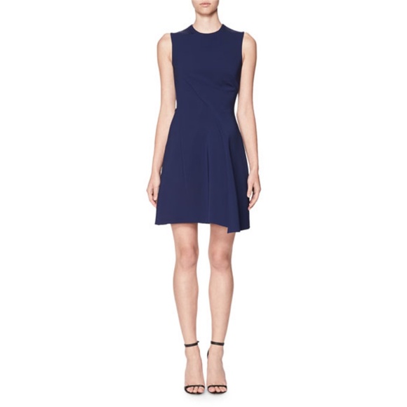 Victoria‎ Beckham Navy Asymmetric Mini Dress - Picture 1 of 9